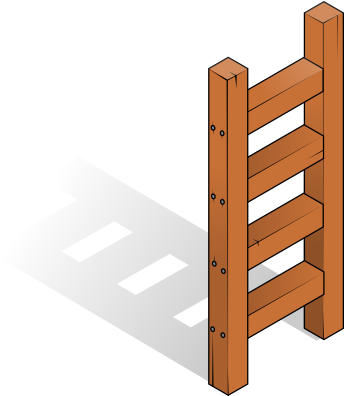 Cute Ladder Cliparts - Ladder Clipart Png (376x395)