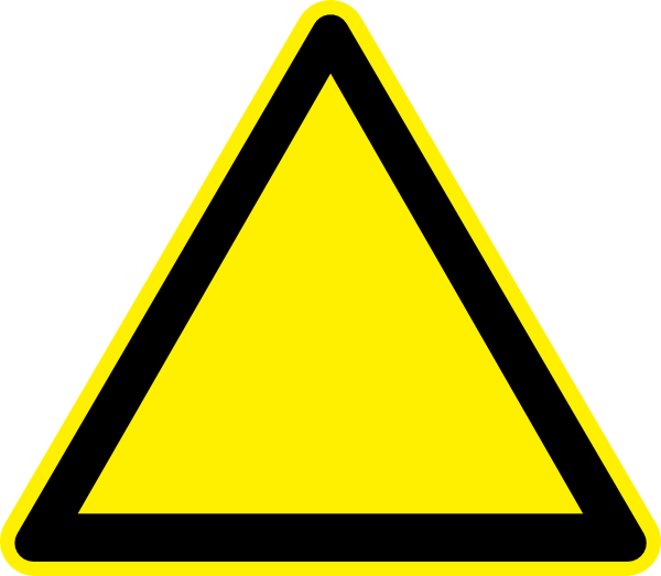 8959 Blank Warning Sign Clip Art Public Domain Vectors - Blank Yellow Warning Sign (600x523)