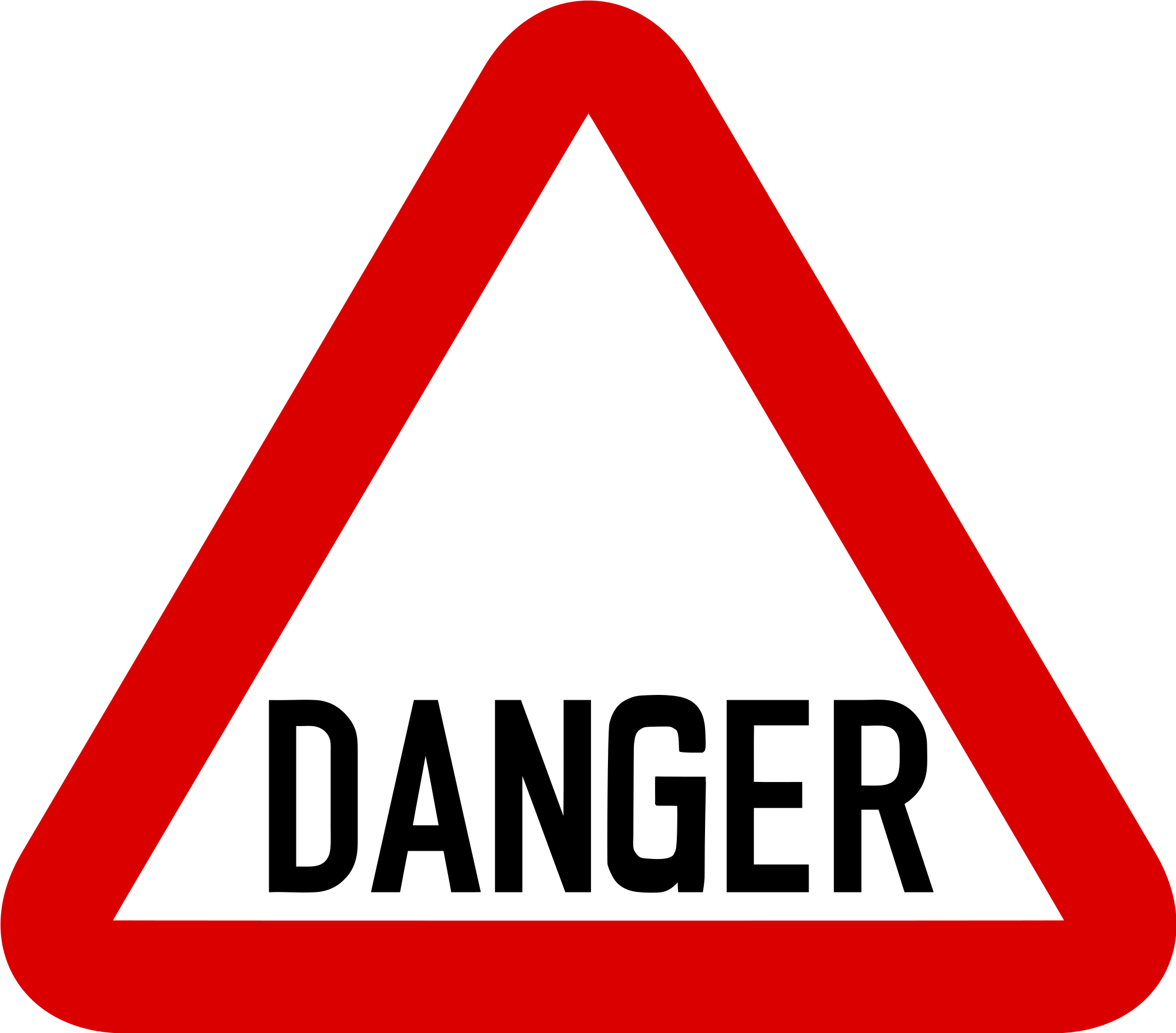 Singapore Road Signs - Danger Sign Board (2000x1757)
