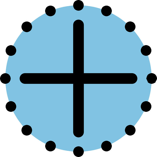 Free Vector Crosshairs Clip Art - Hexadecagon Diagonals (640x640)