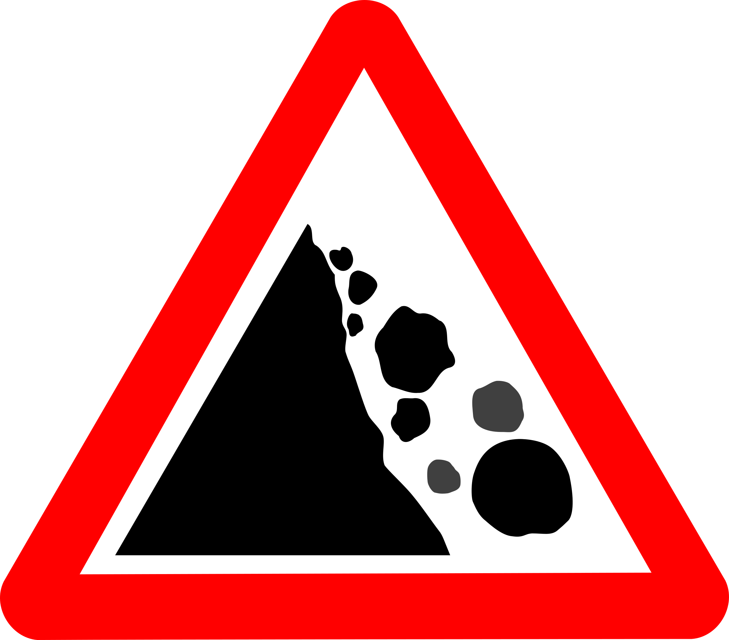 This Free Icons Png Design Of Roadsign Falling Rocks - Falling Rocks Road Sign (2400x2107)