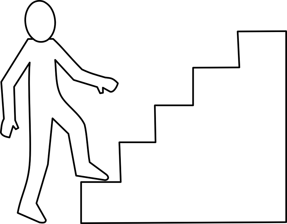 Stairs Clipart Transparent - رجل يصعد السلم كرتون (924x720)