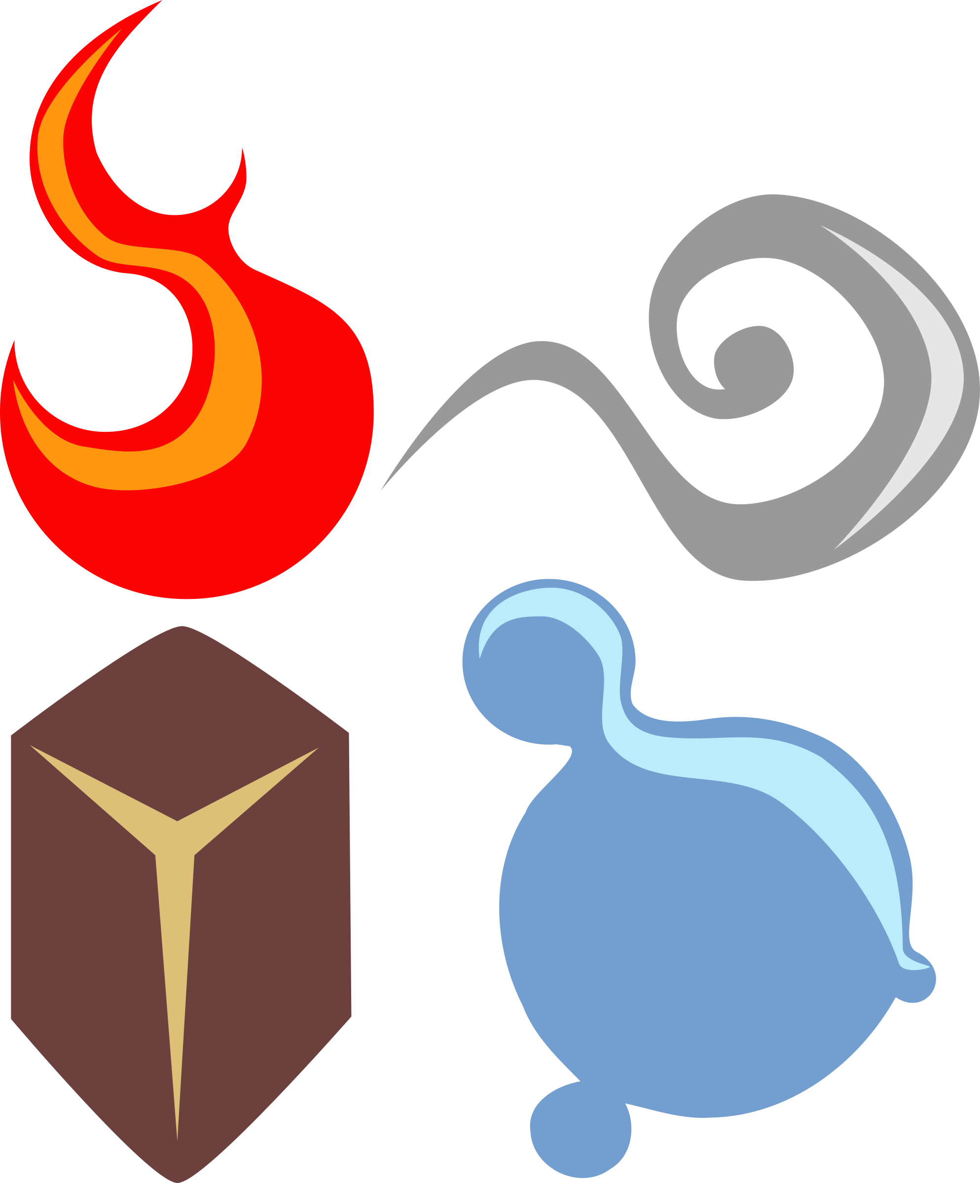 This Free Icons Png Design Of Symbolic Four Elements - Four Elements Clipart (1987x2400)