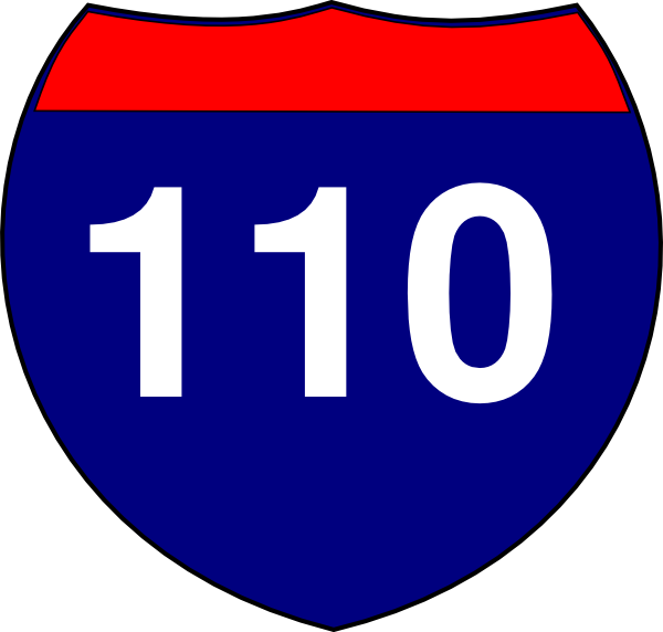 Interstate Highway Sign - Number 110 Clip Art (600x572)