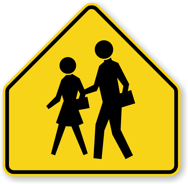 School Crossing Ahead Sign (800x780)