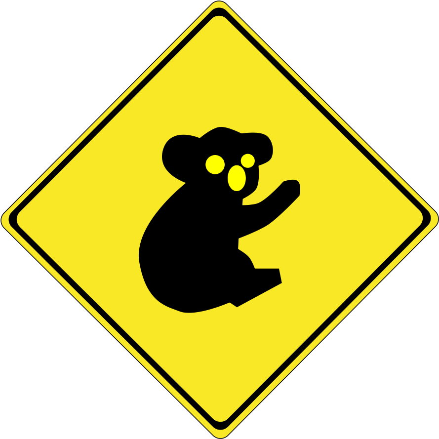 Warning Koalas Ahead Png Images - Winding Road Ahead Sign (958x958)