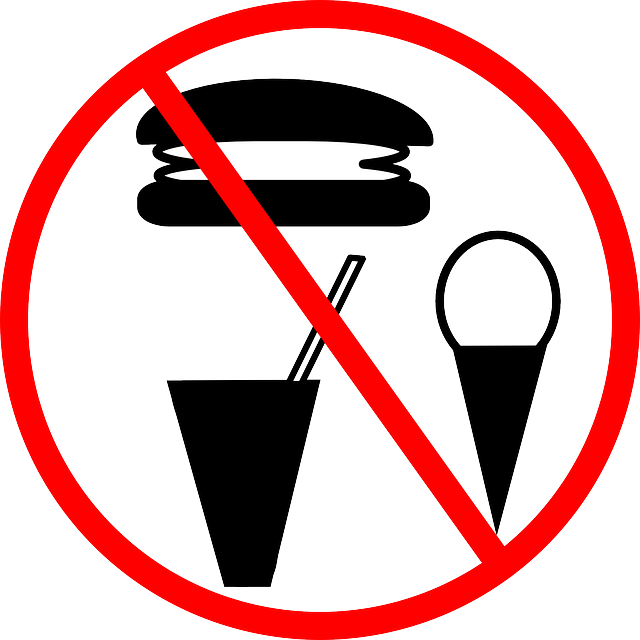 Forbidden Banned, Drinks, Food, Warning, Prohibited, - No Junk Food Symbol (640x640)