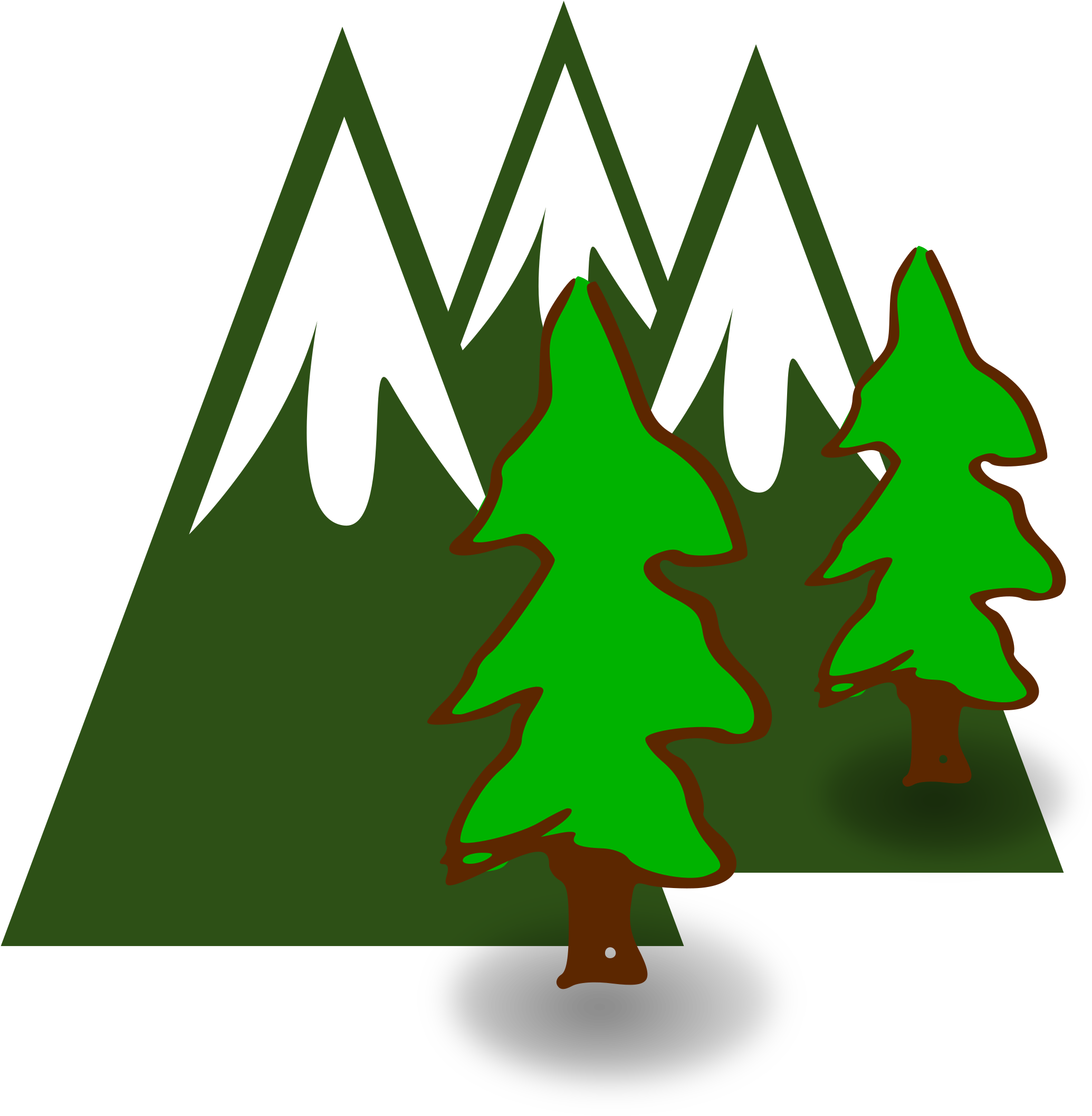 Mountains Clipart - Green Mountain Clip Art (2400x2400)