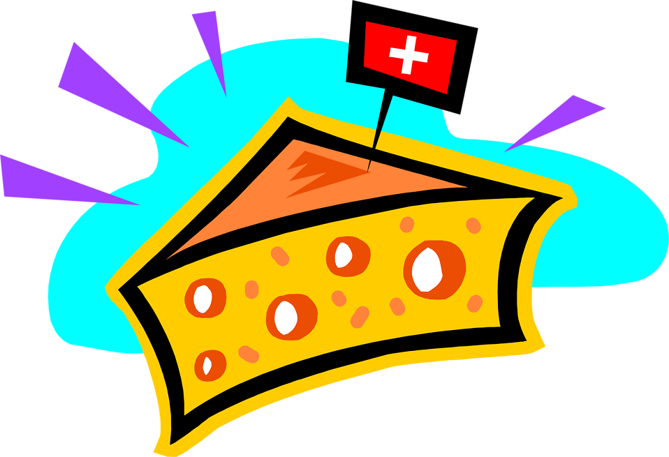 Swiss Cheese Clipart - Switzerland Food Cartoon (958x655)