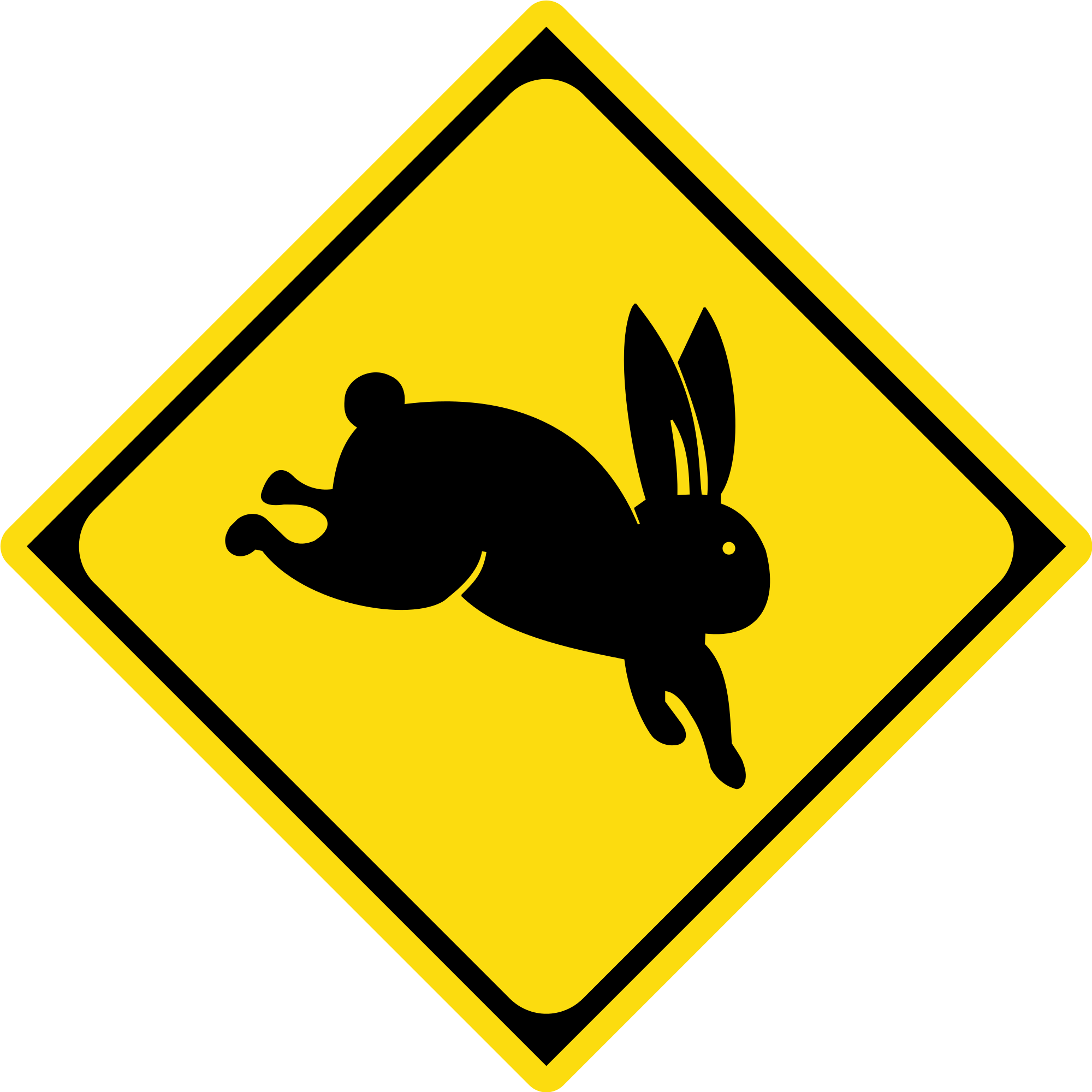 Warning Kangaroos Ahead Clip Art - Kangaroo Ahead Sign (2000x2000)