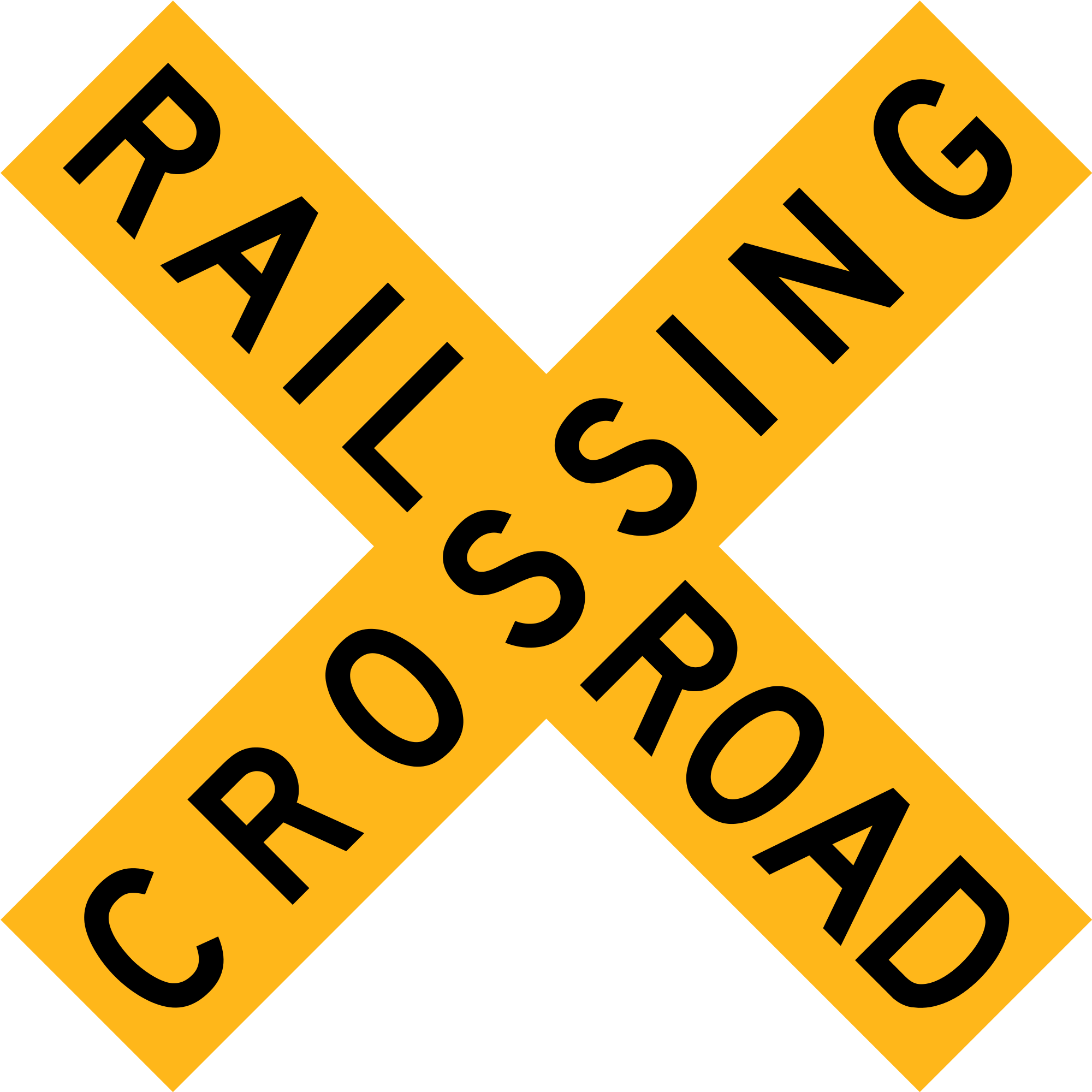 Botswana Road Sign - Railroad Sign (2000x2000)