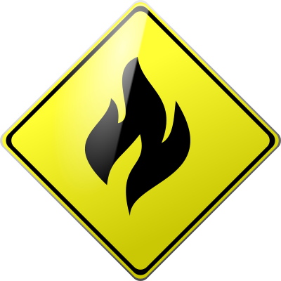 Caution Wildfire - Lane Merge Sign (400x400)