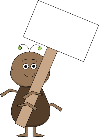Ant With A Blank Sign - Holding Blank Sign Clipart (325x450)