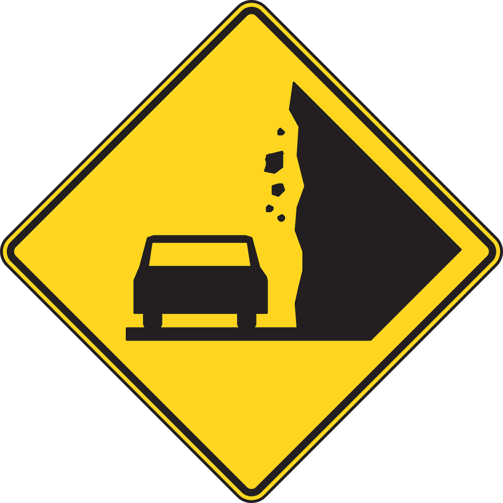 Free Vector Graphic - Falling Rock Sign (1280x1280)