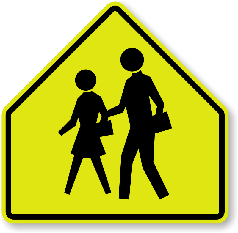 School Children Symbol - School Crossing Sign (800x784)