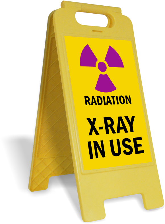 Radiation X Ray In Use Free Standing Floor Sign - Slippery When Wet Sign (691x800)