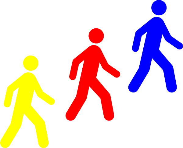 Walking Man Clipart - Person Climbing Stairs Clipart (600x485)
