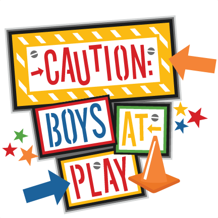 Caution Boys At Play Title Svg Scrapbook Cut File Cute - Miss Kate Cuttables Boys (432x432)
