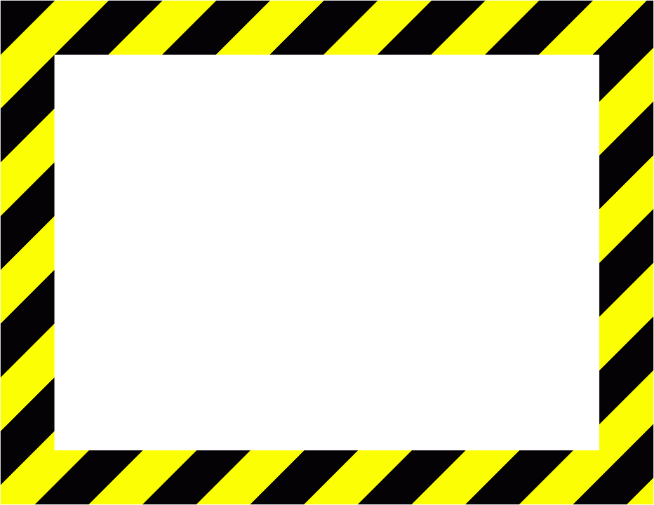 Sign Frame Danger Caution Men Working High - Black And Yellow Stripes Frame (1280x989)