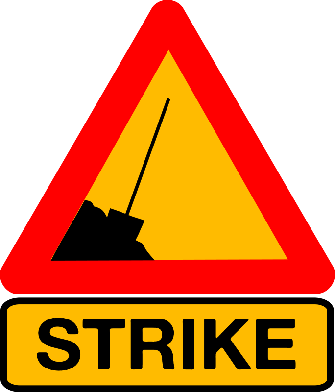 Free Caution Strike - Woman At Work Sign (684x800)
