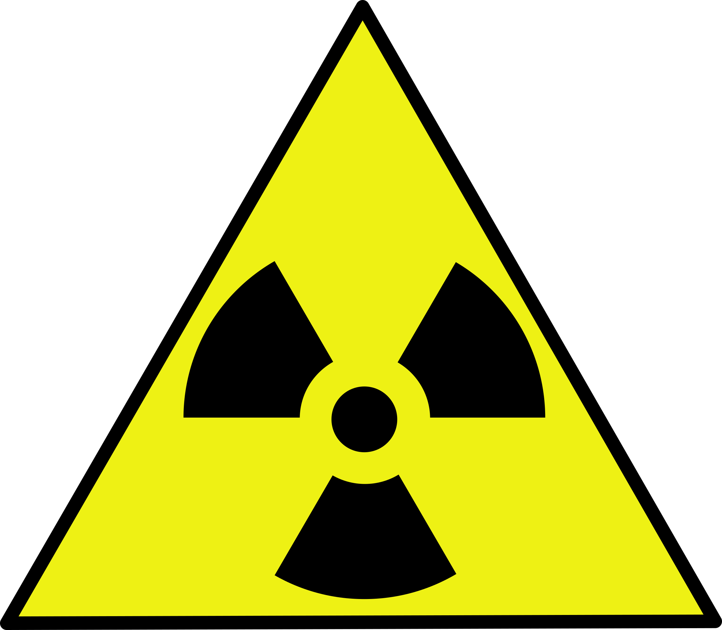 Nuclear Warning Sign Medium 600pixel Clipart, Vector - Nuclear Warning Sign (2400x2094)