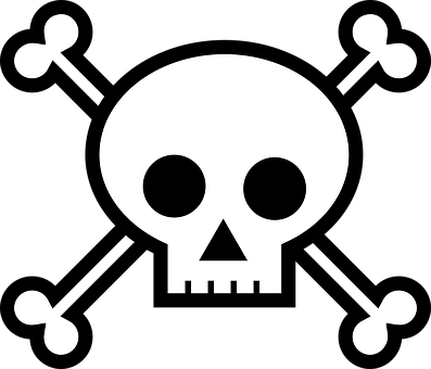 Death's Head Bones Crossbones Pirate Skull - Draw A Skull And Crossbones (397x340)