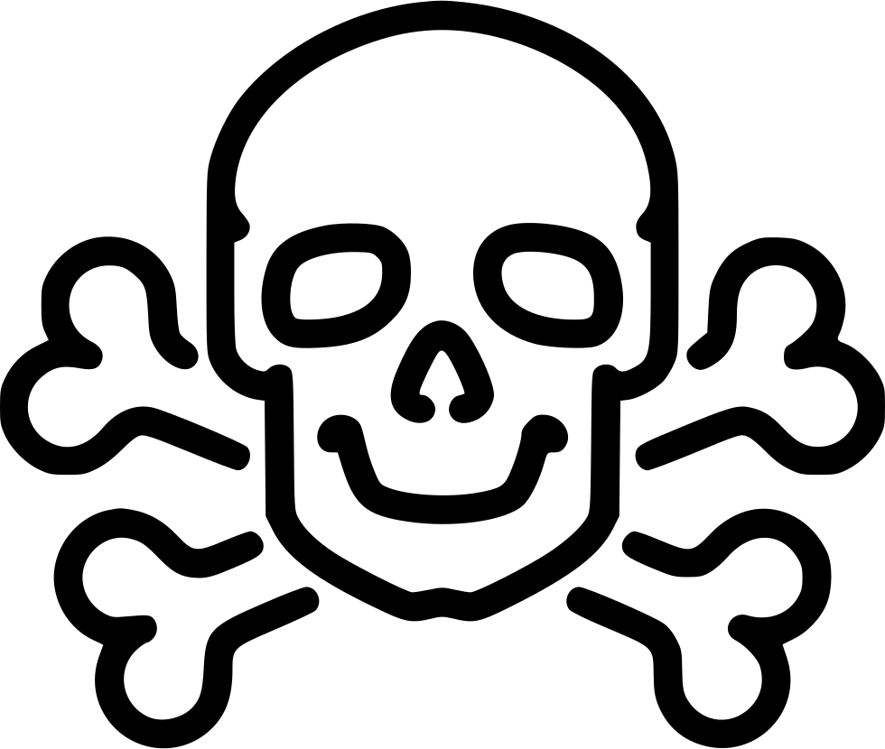 Danger Poison High Voltage Death Skull Jolly Roger - Skull And Crossbones Drawing (980x830)