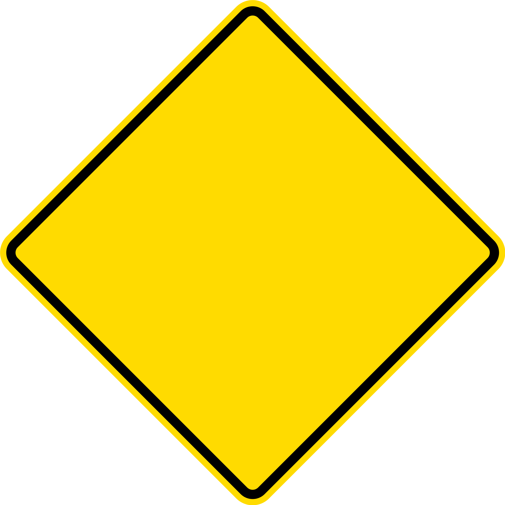 Diamond Warning Sign - Blank Yellow Sign Means (2000x2000)