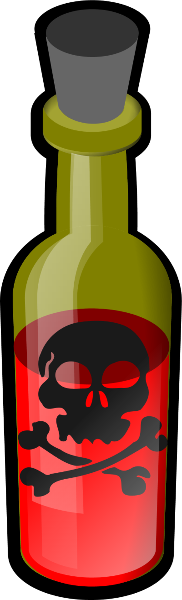 Poison Bottle Black Simple Icon - Poison Bottle Clip Art (600x1974)