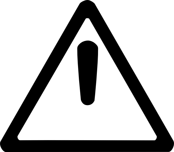 Caution Sign Black And White Png (600x525)