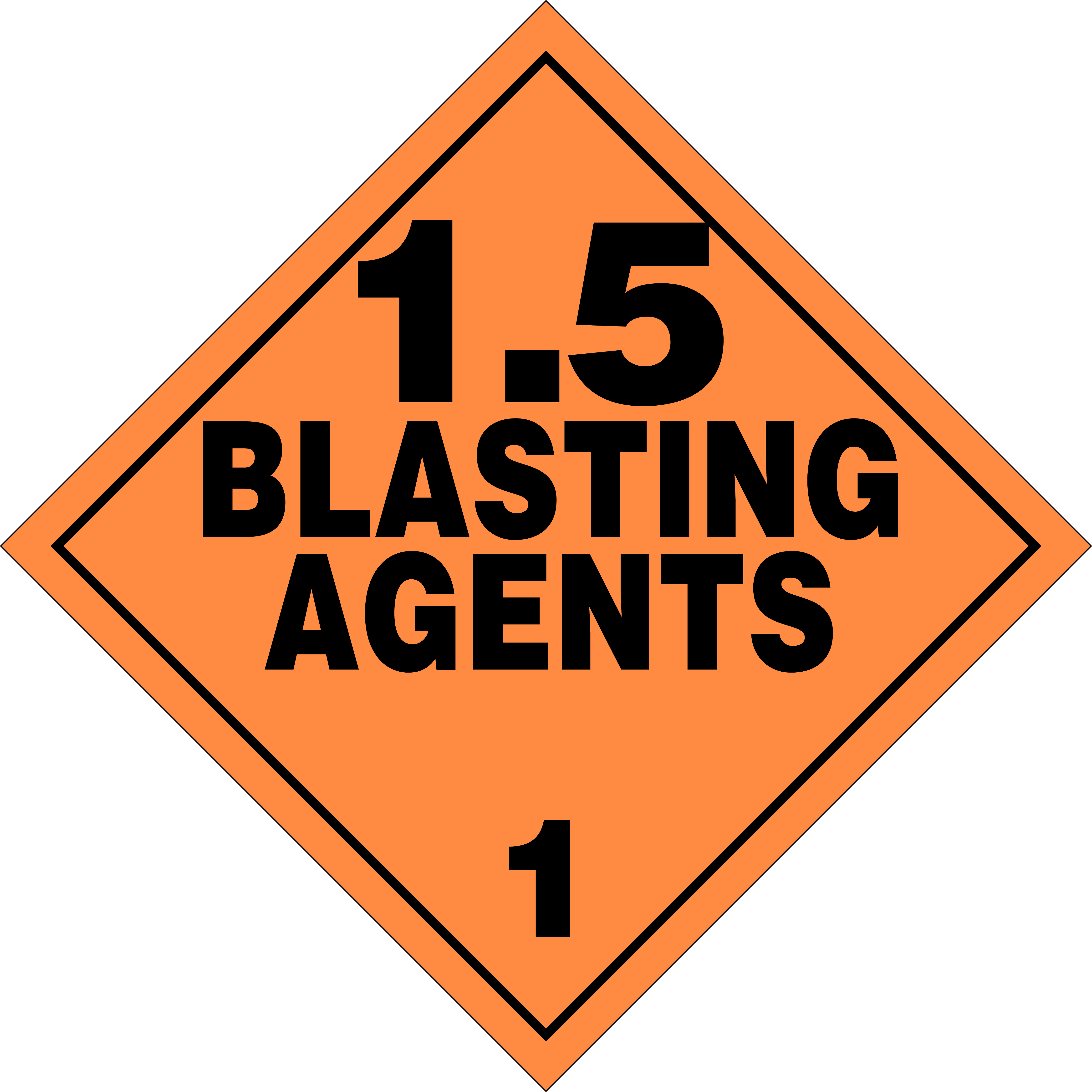 Png - 1 - 5 D - 1.4 S Explosives Placard (4582x4582)