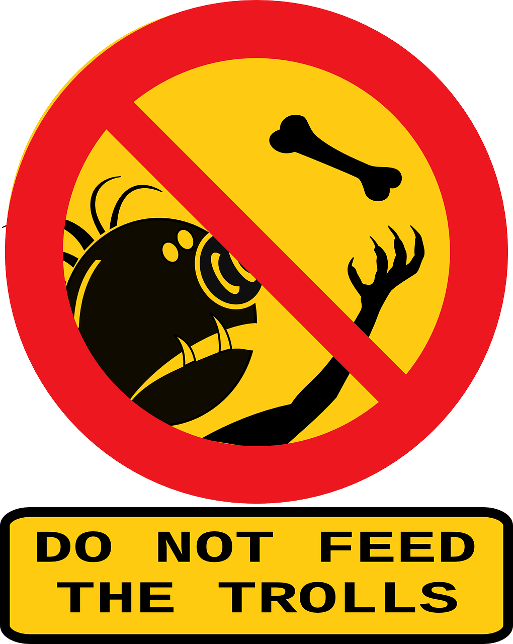 Public Domain Clip Art Image - Dont Feed The Troll (1020x1280)