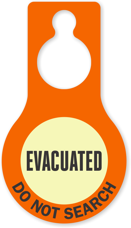 Evacuated Do Not Search Glow Hang Tag - Glow (460x800)