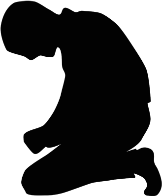 A Person Kneeling In Prayer Silhouette Clipart - Silhouette Of Person Kneeling (512x512)