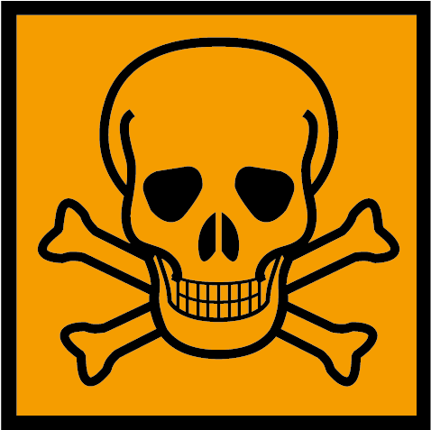 Toxic Sign - Cartoon Skull And Crossbones (595x595)