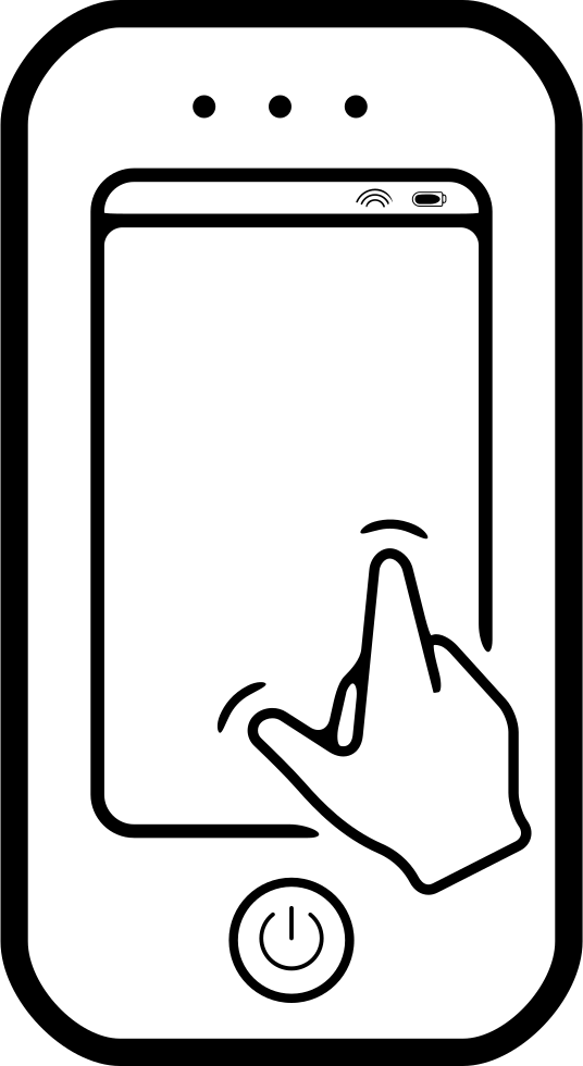 Hand On Mobile Phone Touching Screen Comments - Mobile Phone Symbols White (536x980)