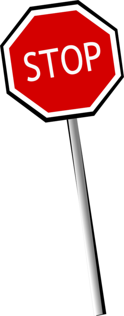 Crooked Stop Sign Clip Art - Stop Sign On Pole (256x650)
