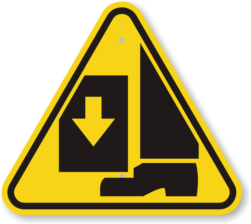 Caution Triangle Symbol - Foot Crush Safety Sign (800x716)