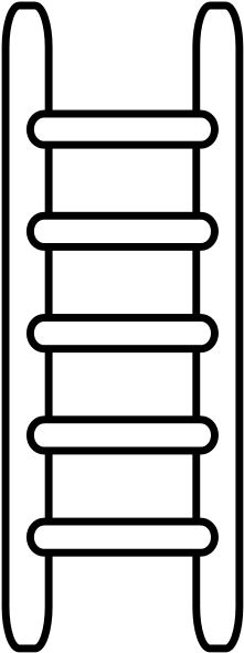 Héraldique Meuble Echelle - Ladder Black And White Clip Art (295x767)