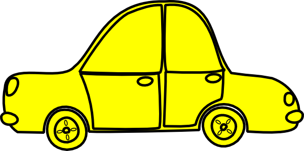 Car Outline Clip Art At Clker - Yellow Car Clipart (600x299)