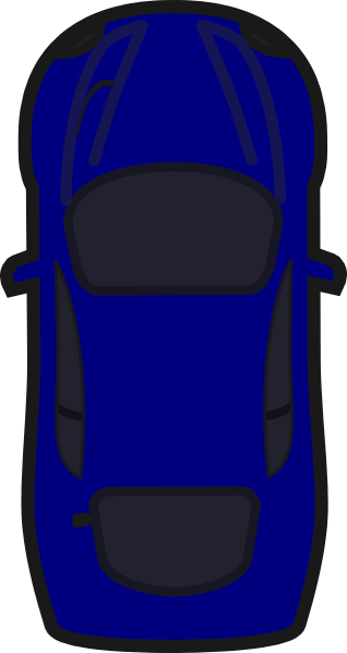 Vertical Top View Of Car Clip Art At Clker - Car Clipart Top (318x598)