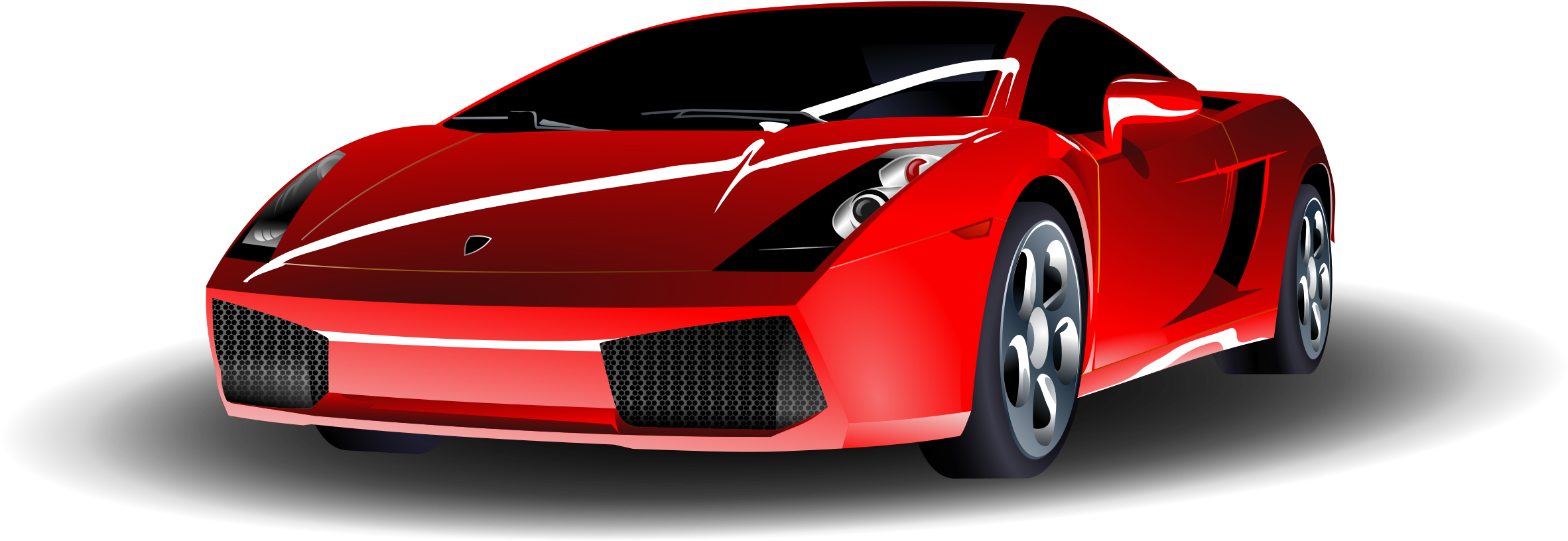 File - Red Lamborghini - Svg - Sports Car Clipart - (2400x938) Png Clipart ...