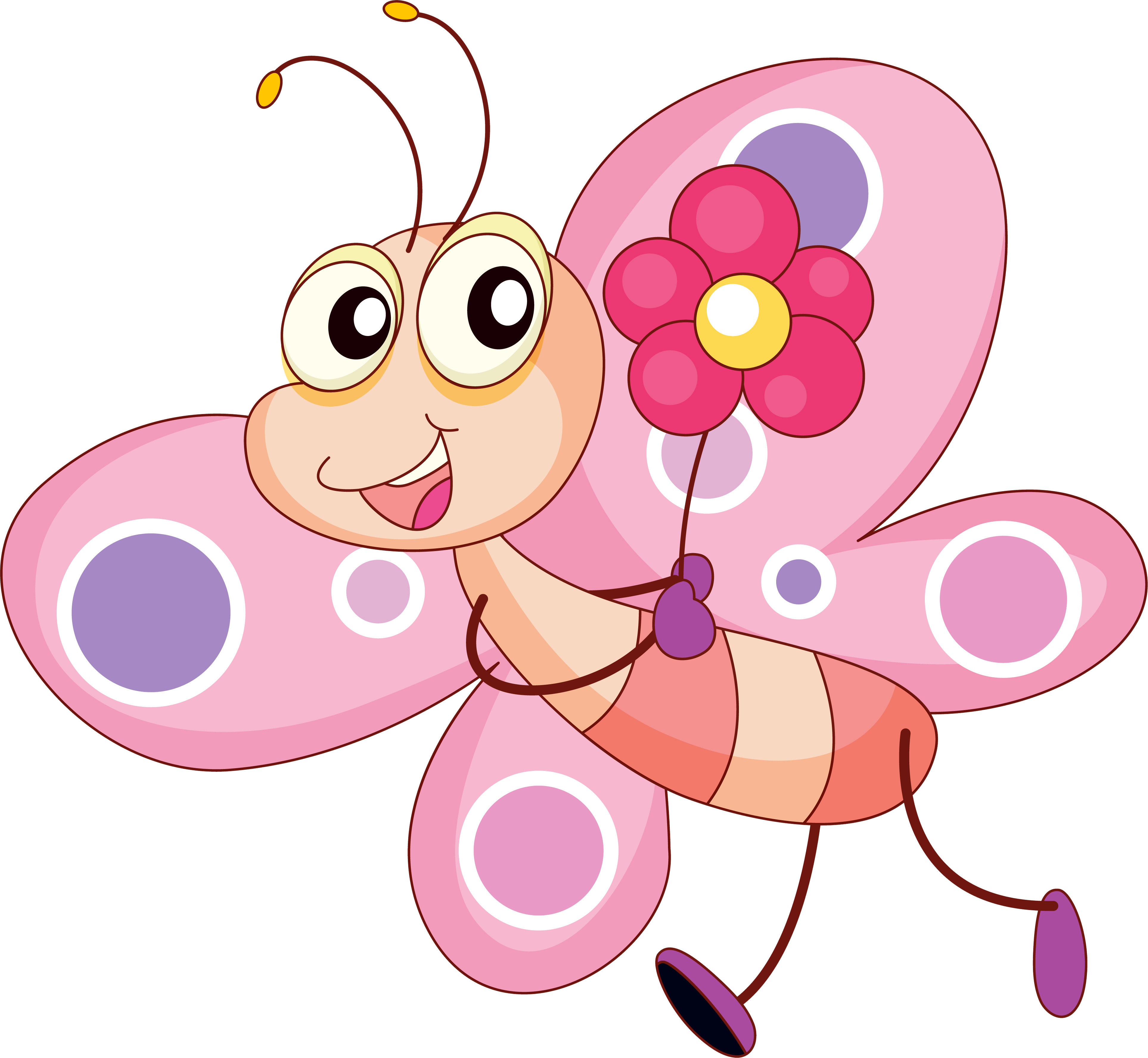 Album - Pink Butterfly Cartoon Shower Curtain (3853x3552)