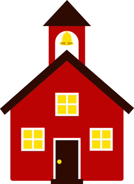 Free Clip Art Of An Old Fashioned Little Red School - Clipart School (445x610)