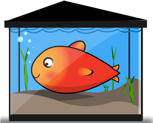 Free Vector Gold Fish Tank - Art Fish In Aquarium (487x403)