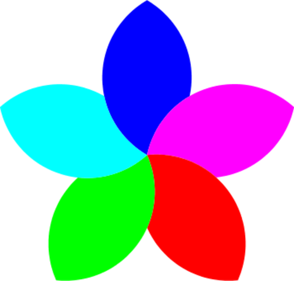 5 Petal Flower Clipart - Football Heart 6 Petal Flower Clipart Jpg (600x573)
