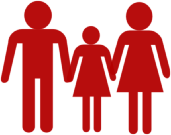 Family Holding Hands Red Clip Art - Family Holding Hands Clipart (600x476)