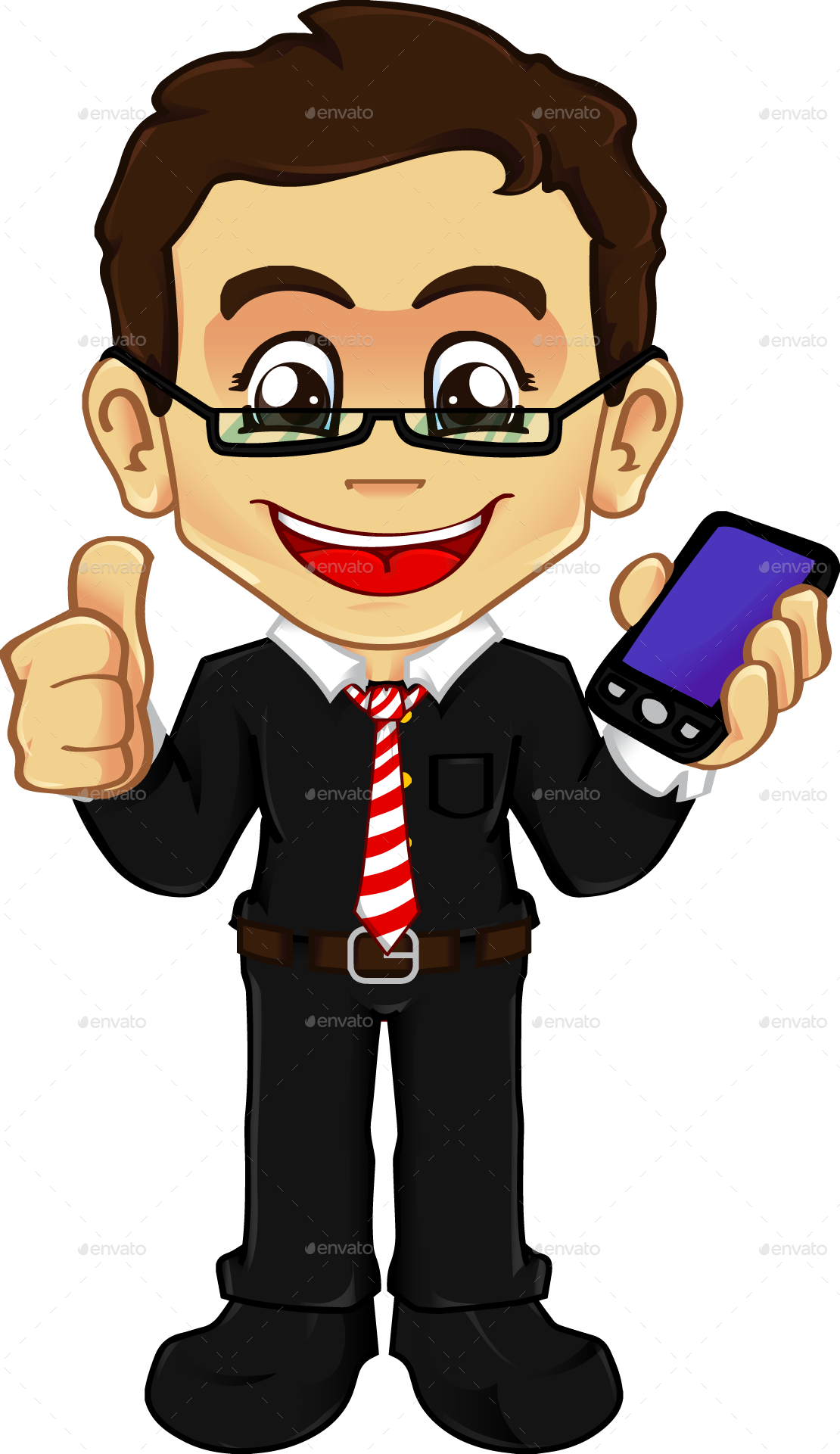 Businessman With Cellphone - Boy With Phone Png (1110x1921)