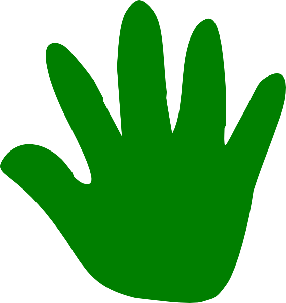 Hand - Green Hands Clipart (564x598)