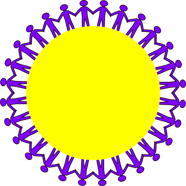 Circle Stick People Black No Border Svg Clip Arts 600 - Reunion Design Fo Family (600x600)